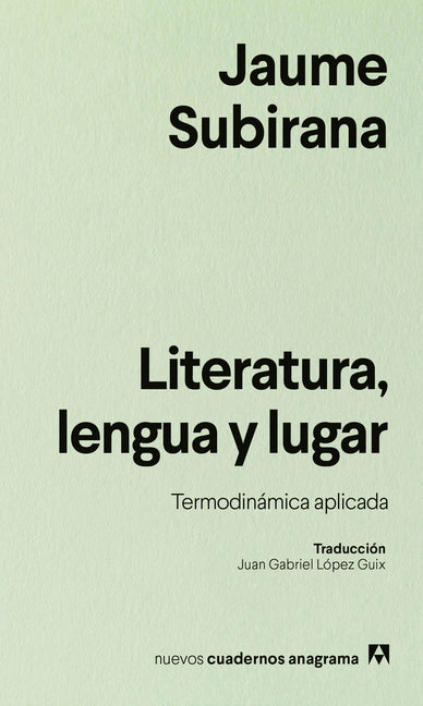 Literatura, Lengua Y Lugar Anagrama